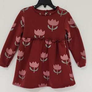 Little Co. Floral Kids Casual Dress - Pink and Brown Saze 4T